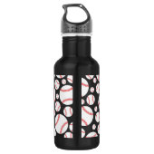 Équipe de baseball Bouteille d'eau noire avec nom (Dos)