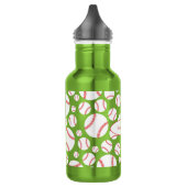 Équipe de baseball Bouteille d'eau verte avec nom (Gauche)