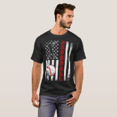 Équipe de baseball drapeau américain T-shirt de ba (Devant entier)