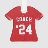 Équipe de baseball rouge et blanc Ornement Jersey (devant)