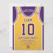 Équipe de basket-ball 10 Invitation d'anniversaire (Devant)