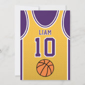 Équipe de basket-ball 10 Invitation d'anniversaire (Dos)