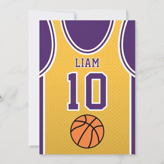 Équipe de basket-ball 10 Invitation d'anniversaire (Dos)