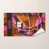 équipe de basket-ball rose noir couleurs nom de l' (Serviette à main)