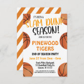 ÉQUIPE DE BASKETBALL FIN DE SAISON INVITATION PART (Devant / Derrière)