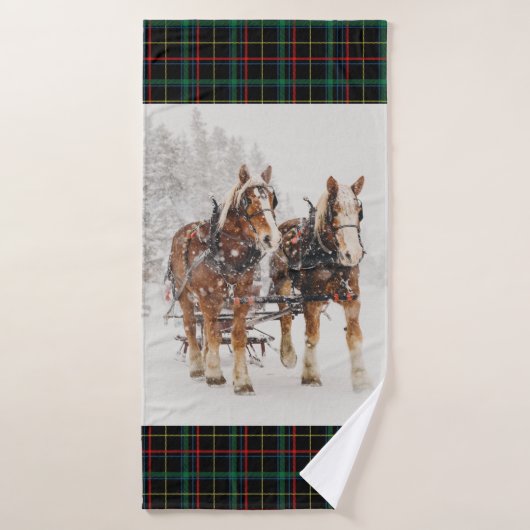 Équipe de Belgique de cheval Wintery Christmas Sce (Serviette de bain)