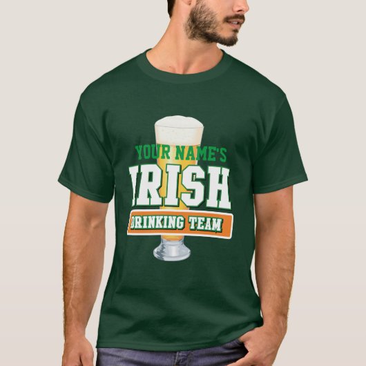 Équipe de boisson irlandaise personnalisée T-shirt (Devant)