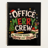 Équipe de bureau joyeuse de Noël gardant l'école (Devant)