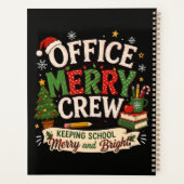 Équipe de bureau joyeuse de Noël gardant l'école (Dos)