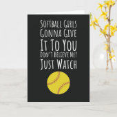 Équipe de cartes de softball pour filles Pour les (Fleur jaune)