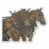 Équipe de chevaux de trait belges Autocollants déc (Devant)