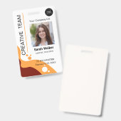 Équipe de conception créative de badges d'identifi (Avant & arrière)
