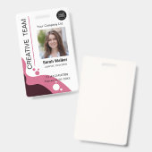 Équipe de conception créative de photo de badge d' (Avant & arrière)