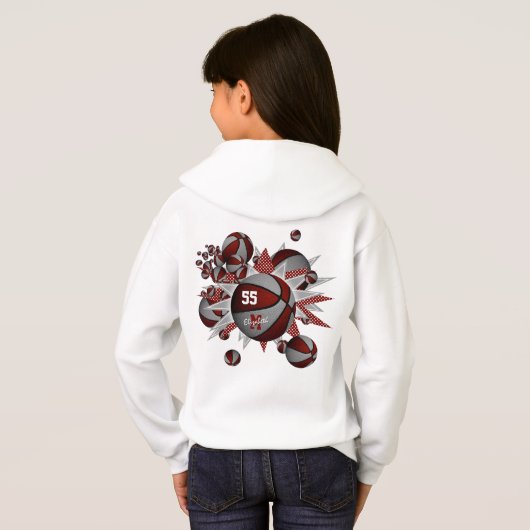 équipe de maroon gris couleurs filles basket étoil (Dos entier)