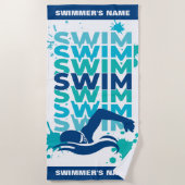 Équipe de natation personnalisée Serviette de bain (Devant)
