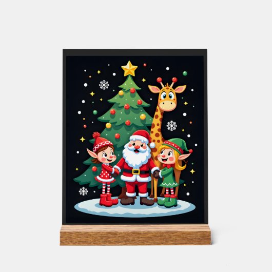 Équipe de Noël Santa Girafe Elfe Dabbing Ensemble (Recto)