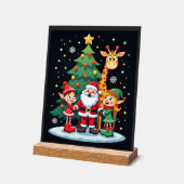 Équipe de Noël Santa Girafe Elfe Dabbing Ensemble (Angle)