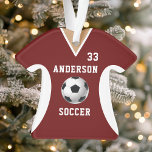 Équipe de sport de Jersey de football Maroon unifo<br><div class="desc">L'équipe de sport de football Jersey Uniform Green Maroon. Cet ornement de maillot de football est parfait pour toute personne qui pratique des sports scolaires ou qui aime regarder des sports. Personnalisez ce design personnalisé avec votre propre nom d'équipe et numéro de maillot.</div>