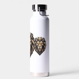 Équipe de sports Lion géométrique Bouteille d'eau