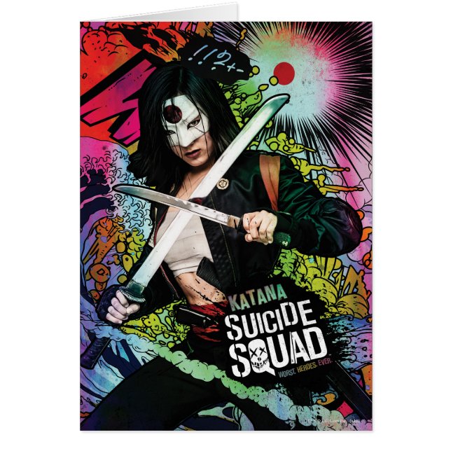 Équipe de suicide | Graffiti de caractères Katana (Devant)
