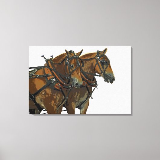 Équipe de trait de cheval belge sur toile tendue (Recto)