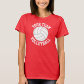 Équipe de volleyball rouge et blanc Nom T-shirt fé (Devant)