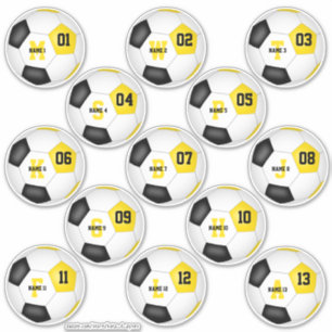 équipe d'or noir couleurs 13 stickers football