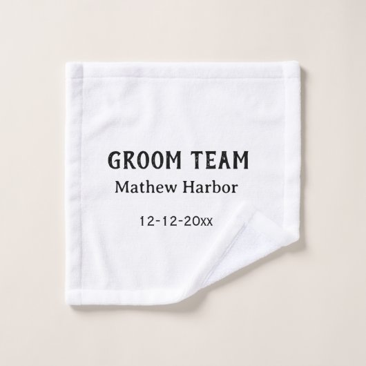 Équipe du marié nom du garçon d'honneur date enter (Gant de toilette)
