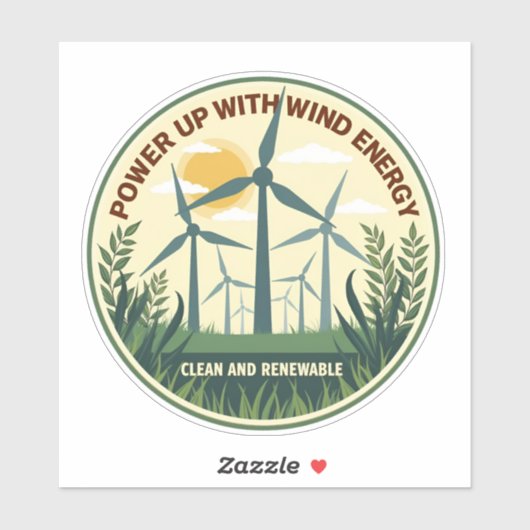 Équipé D'Un Sticker À Éolien - renouvelable (Feuille)