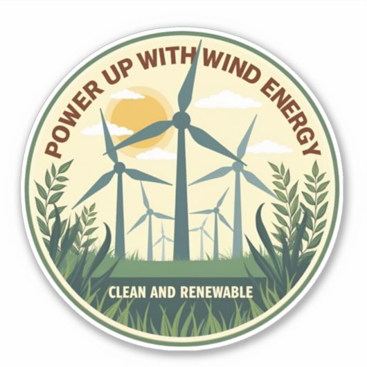 Équipé D'Un Sticker À Éolien - renouvelable (Devant)