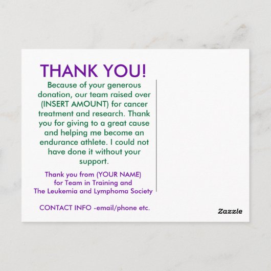 Équipe en formation : Carte postale Merci (Dos)