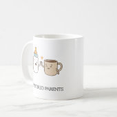 Équipe Fatigué Parents Drôle Bébé & Café Mug (Devant gauche)