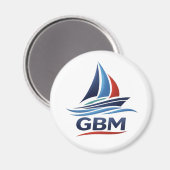 Équipe GBM Aimant circulaire standard de 5,7 cm (Recto/Verso)