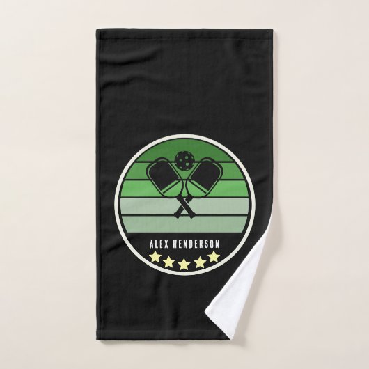 Équipe par couleur Vert sur noir Mid Century (Serviette à main)