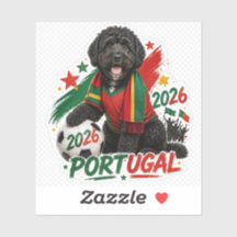 Équipe Portugal Football 2026 Autocollant Chien Po