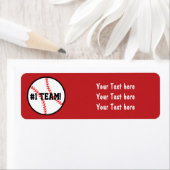 Équipe Rouge de baseball Étiquettes de adresse de  (En situation)