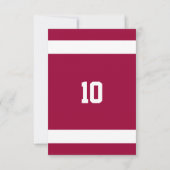 Équipe rouge foncé et blanc Invitation Anniversair (Dos)