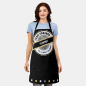 Équipe Shabbos tablier HIS/HERS noir avec Hébreu (Porté)