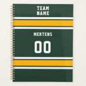Équipe sportive Votre nom Numéro Vert Or Blanc (Devant)