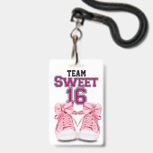 Équipe Sweet 16 Badge - Voir verso (Avant avec lanière)