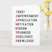 Équipe Travail Mots Positifs Carte d'Appréciation (Fleur jaune)