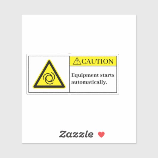 Équipement de prudence démarre Étiquette (Feuille)