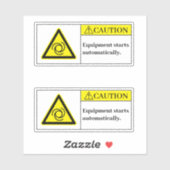 Équipement de prudence démarre Étiquette (Feuille)