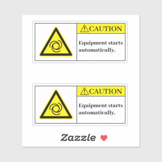 Équipement de prudence démarre Étiquette (Feuille)