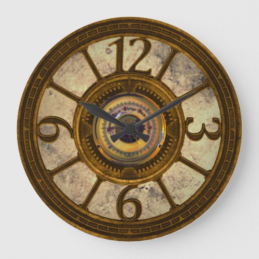 Équipements en vapeur - laiton - Horloge ronde (Recto)