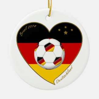 Equipo nacional de ALEMANIA FÚTBOL 2014 y bandera Keramisch Ornament