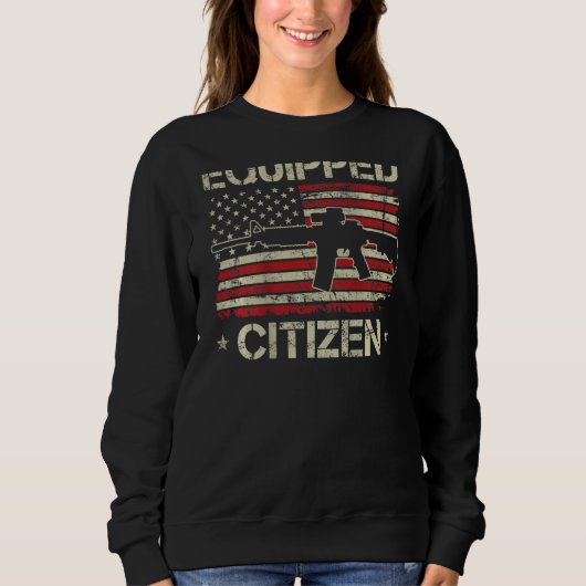 Equipped Citizen - 2e wijziging Pro Pistool USA AR Trui (Voorkant)