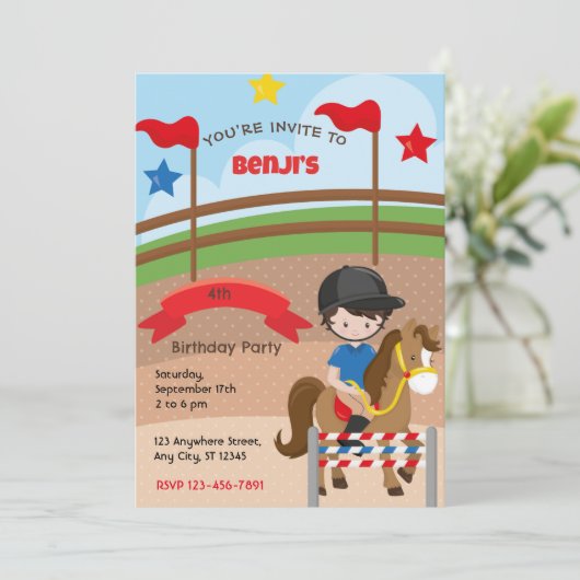 Équitation Anniversaire Fête Invitation (Debout devant)