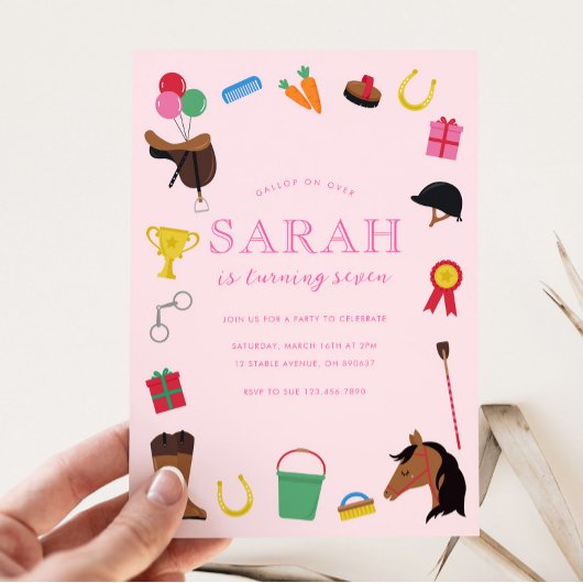 Équitation Anniversaire Invitation de la fête