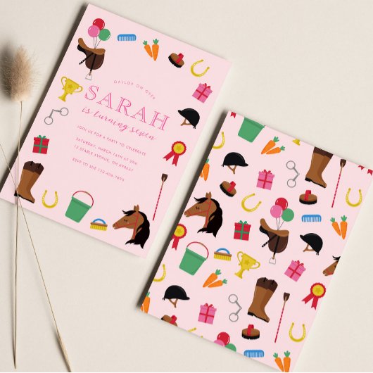 Équitation Anniversaire Invitation de la fête